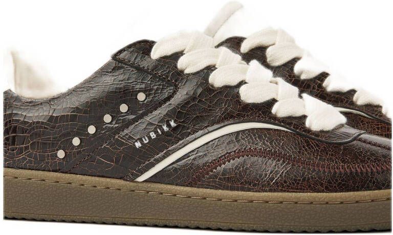 Nubikk Ray Owen Studs leren sneakers donkerbruin