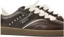 Nubikk Ray Owen Studs leren sneakers donkerbruin - Thumbnail 3