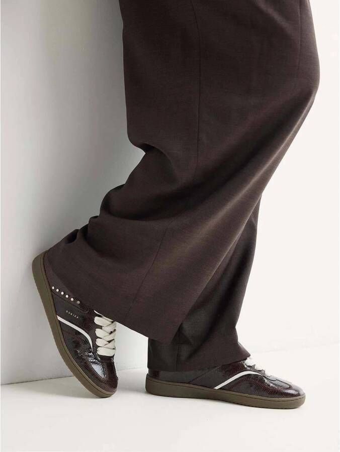 Nubikk Ray Owen Studs leren sneakers donkerbruin