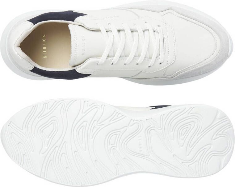 Nubikk Rocky Road Wave leren sneakers wit blauw