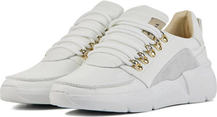 Nubikk Rogue Roman L leren sneakers wit goud