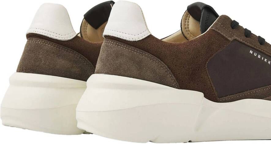 Nubikk Roque Road Wave suède sneakers bruin grijs