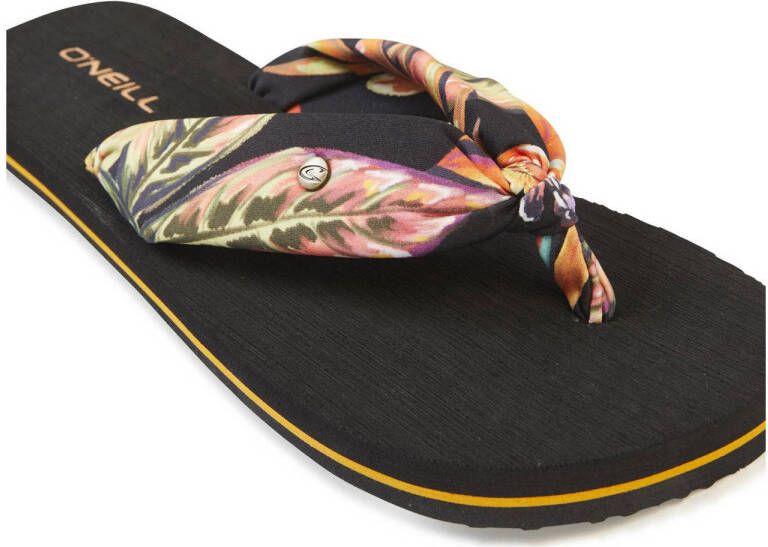 O'Neill Ditsy teenslippers met bloemenprint zwart oranje