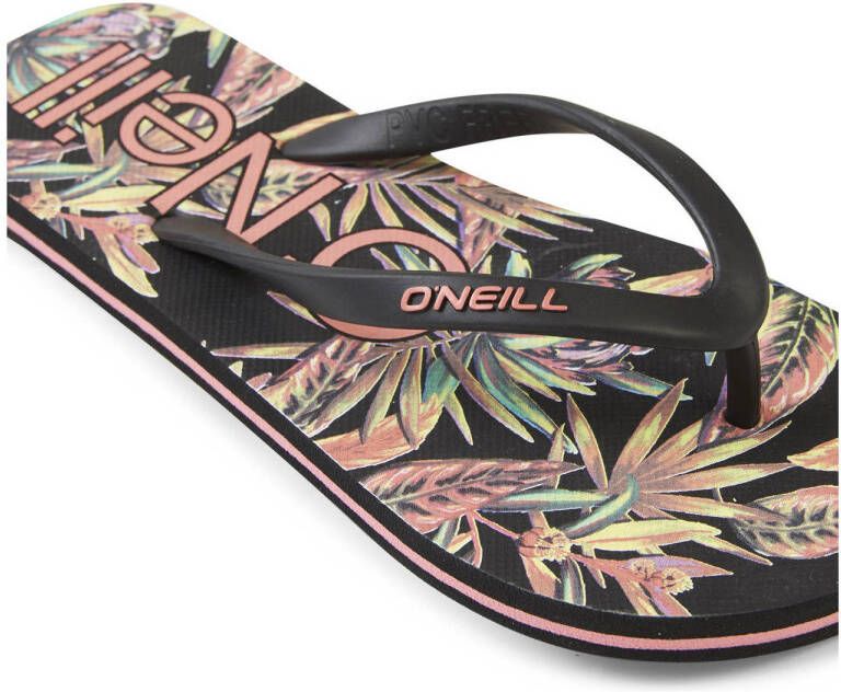 O'Neill Moya teenslippers met bloemenprint zwart