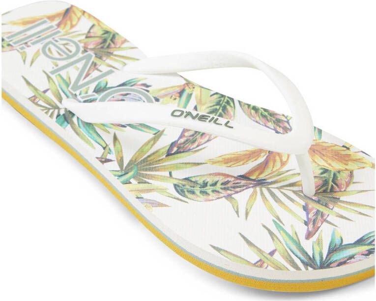 O'Neill Profile Graphic Sandals teenslippers met bloemenprint wit