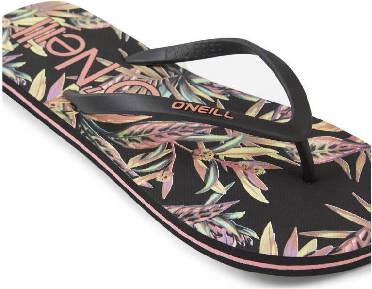 O'Neill Profile Graphic Sandals teenslippers met bloemenprint zwart