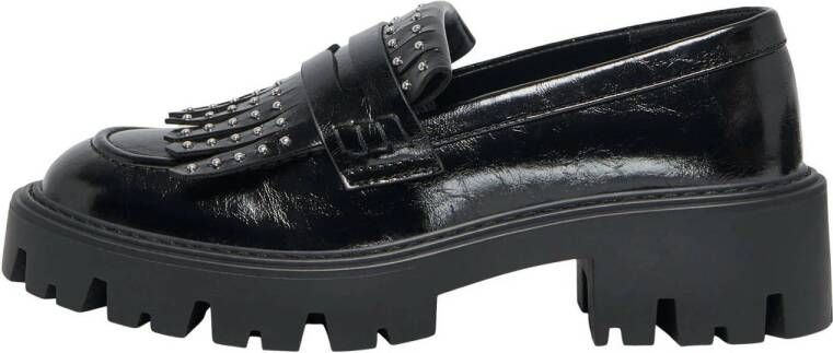 ONLY chunky lak loafers met studs zwart
