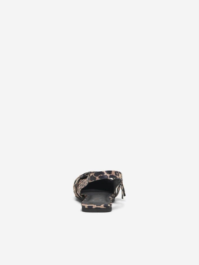 ONLY ONLAURA-5 LEO SLINGBACK BUCKLE BALLERINA slingback loafers met panterprint beige zwart