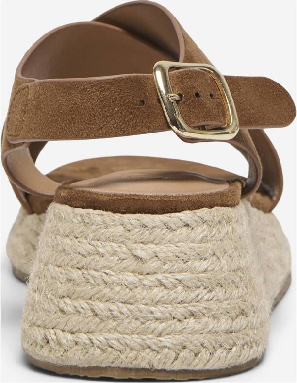 ONLY Onlminerva-2 Mf Cross Strap Wedge sandalen cognac