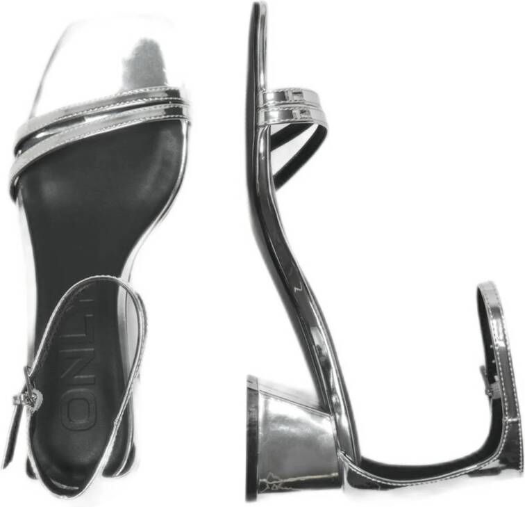 ONLY Onlaylin-5 Pu Strappy Heeled Sandal sandalettes zilver