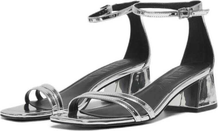 ONLY Onlaylin-5 Pu Strappy Heeled Sandal sandalettes zilver