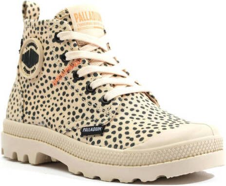 Palladium Pampa Safari canvas sneakers met dierenprint beige zwart
