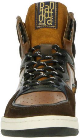 Pantofola d'Oro Baveno Uomo High leren sneakers cognac zwart