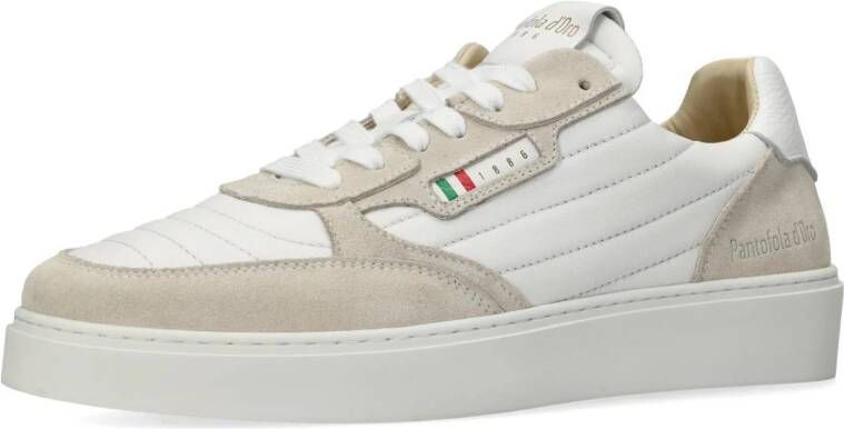 Pantofola d'Oro Piemonte Low leren sneakers beige wit