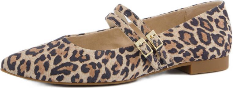 Paul Green ballerina's met panterprint bruin