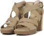 Paul Green Sandalen Dames Damesschoenen Suède Blokhak hoogte 8 cm 7942 Beige - Thumbnail 2