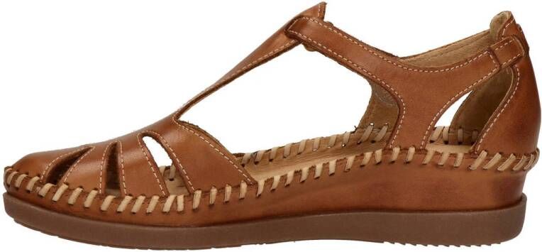 Pikolinos Cadaques leren sandalen cognac