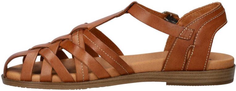 Pikolinos Formentera leren sandalen cognac