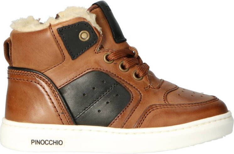 Pinocchio gevoerde leren sneakers cognac