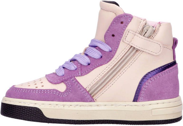 Pinocchio leren sneakers lila