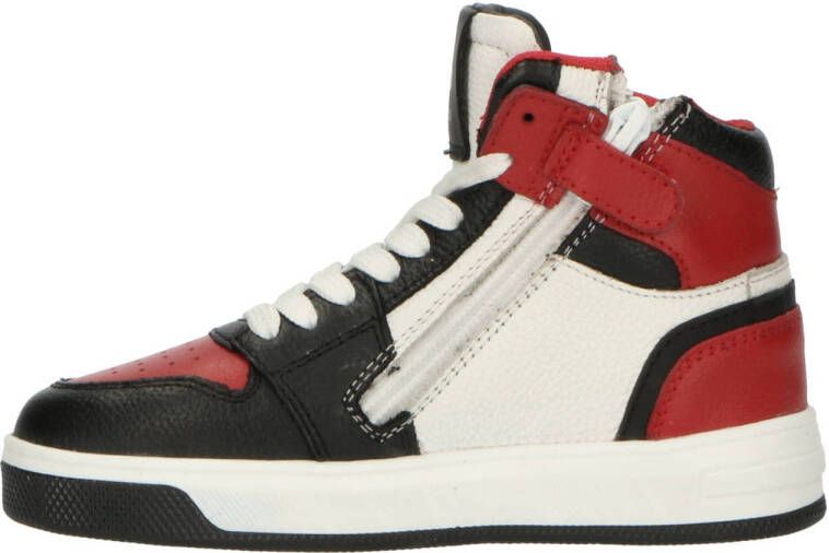 Pinocchio leren sneakers rood zwart Jongens Leer 23