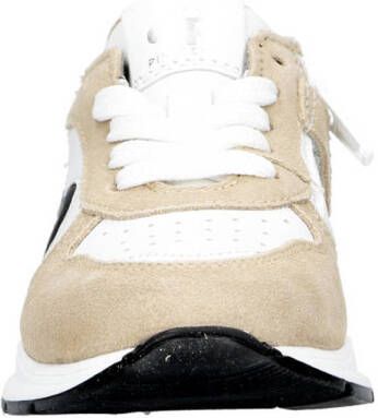 Pinocchio leren sneakers wit beige zwart