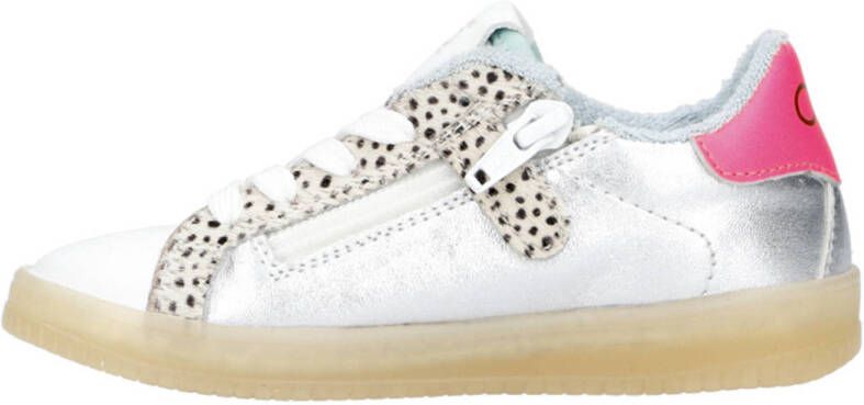 Pinocchio leren sneakers zilver