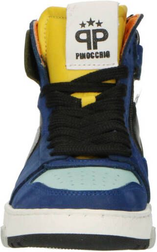 Pinocchio P1246 leren sneakers blauw kaki
