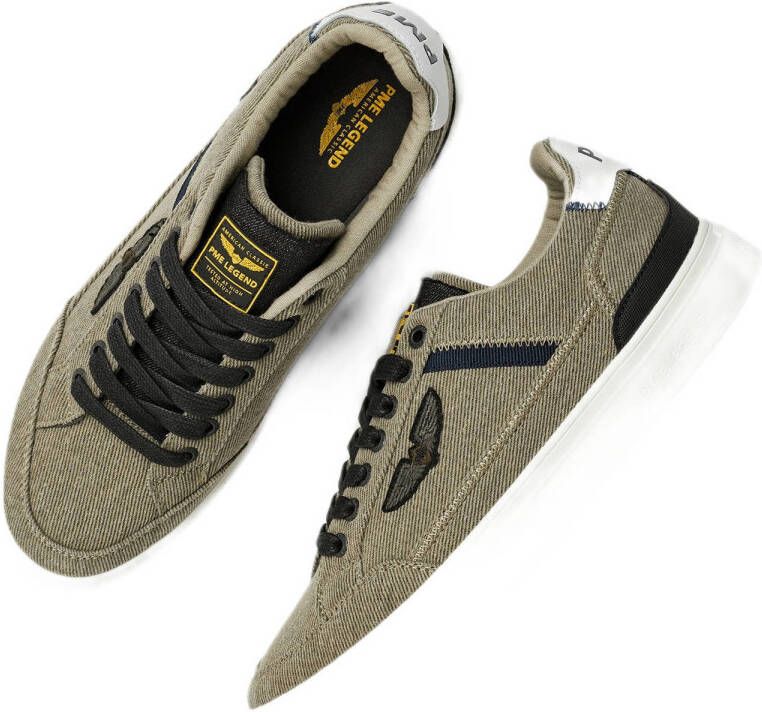 PME Legend Aztecor canvas sneakers grijsgroen