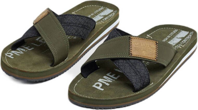 PME Legend Haig leren slippers groen