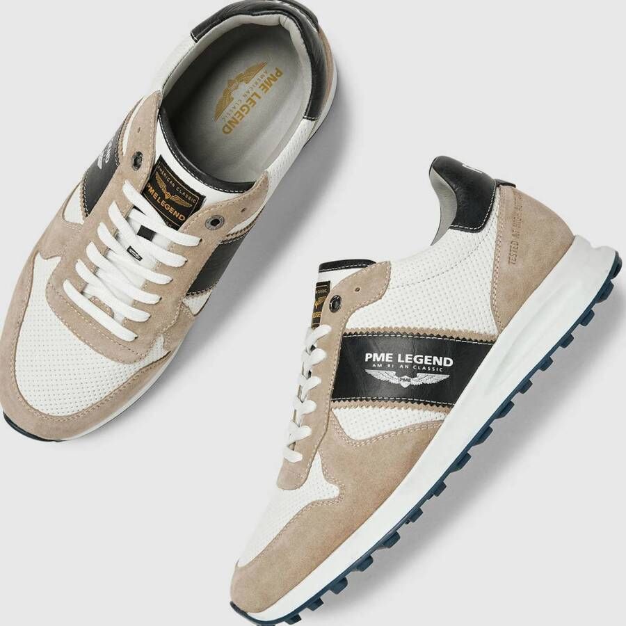 PME Legend suède sneakers beige wit