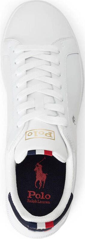 POLO Ralph Lauren Heritage Court leren sneakers wit blauw rood