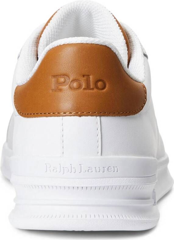 POLO Ralph Lauren Heritage Court leren sneakers wit bruin