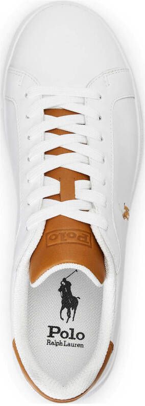 POLO Ralph Lauren Heritage Court leren sneakers wit bruin