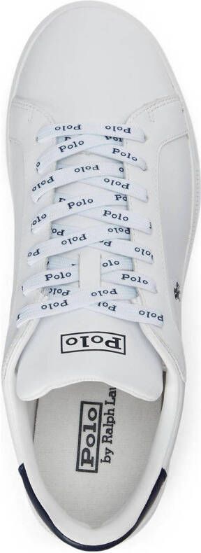 POLO Ralph Lauren Heritage Court leren sneakers wit donkerblauw