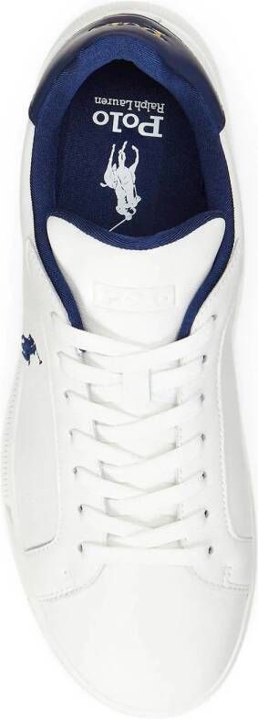 POLO Ralph Lauren Heritage Court leren sneakers wit donkerblauw