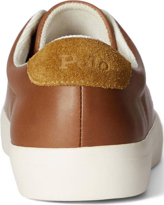 POLO Ralph Lauren Longwood leren sneakers cognac