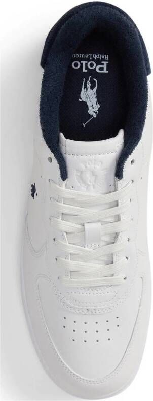 POLO Ralph Lauren Masters Court PP leren sneakers wit donkerblauw