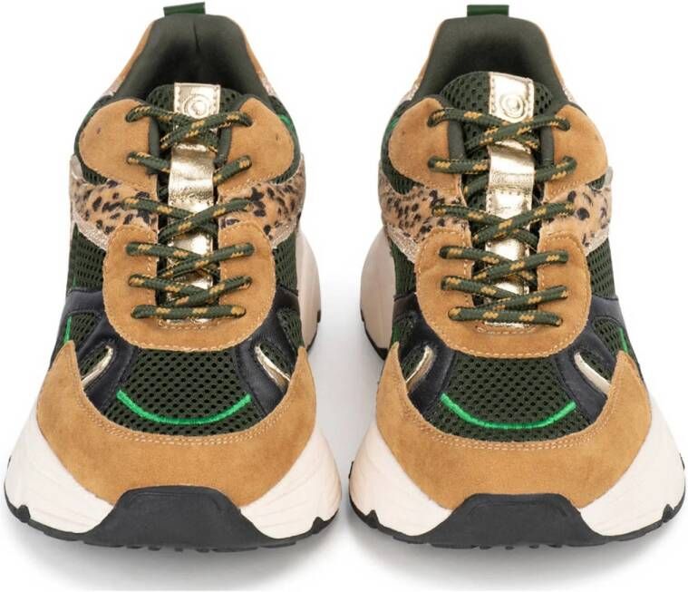 POSH by Poelman Ayoki chunky sneakers zwart camel