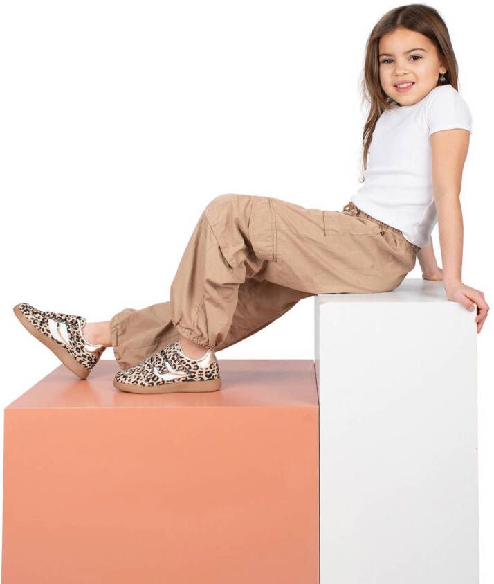 POSH by Poelman Billie sneakers met panterprint beige zwart