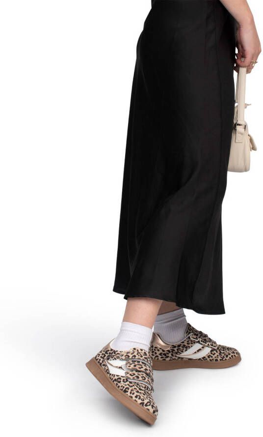 POSH by Poelman Billie sneakers met panterprint beige zwart