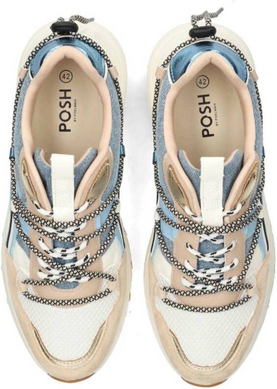POSH by Poelman Cari chunky sneakers beige blauw