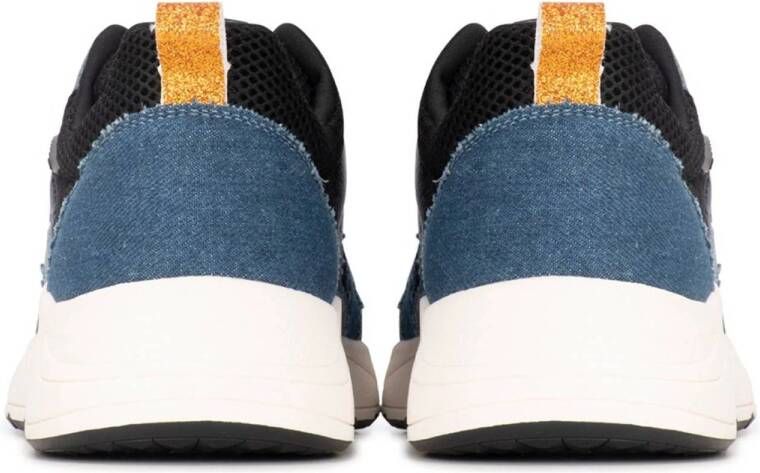 POSH by Poelman Carocel chunky denim sneakers blauw zwart