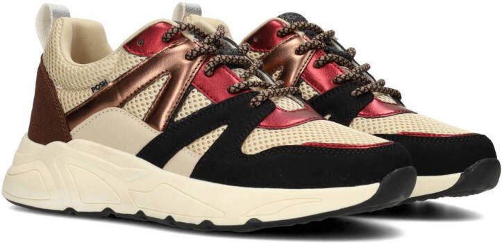 POSH by Poelman Carocel chunky sneakers beige koper zwart