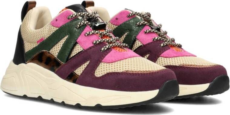 POSH by Poelman Carocel chunky sneakers beige roze zwart