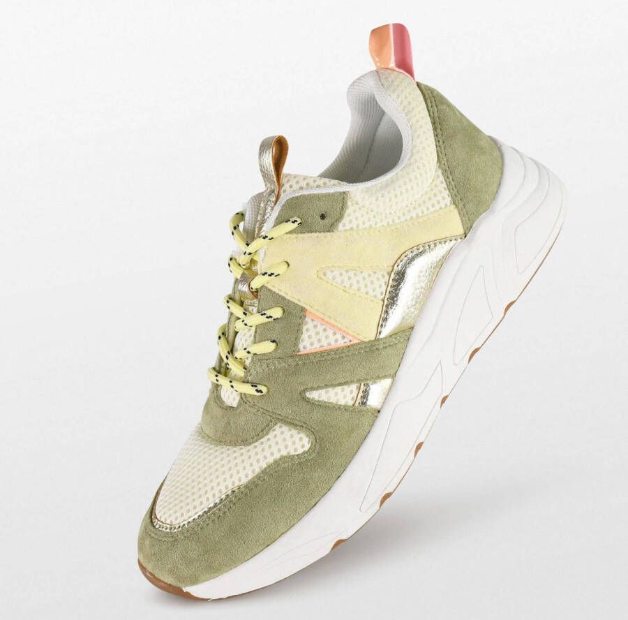 POSH by Poelman Carocel chunky sneakers groen ecru