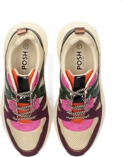 POSH by Poelman CAROCEL chunky sneakers met panterprint beige paars