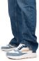 POELMAN C18582X7PSH11 denim jeans combi Blauw Mesh Lage sneakers Dames - Thumbnail 3