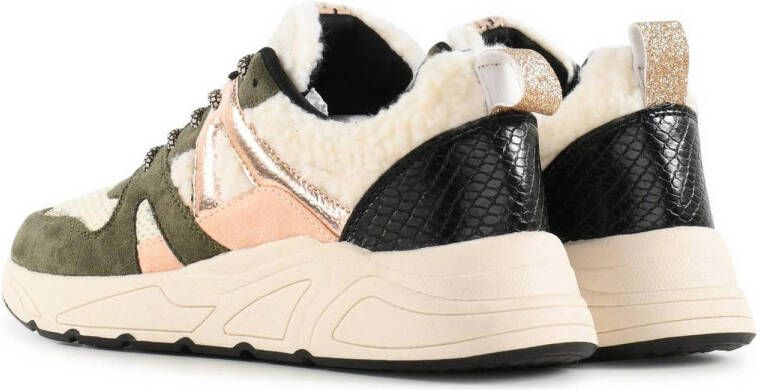 POSH by Poelman chunky sneakers olijfgroen beige