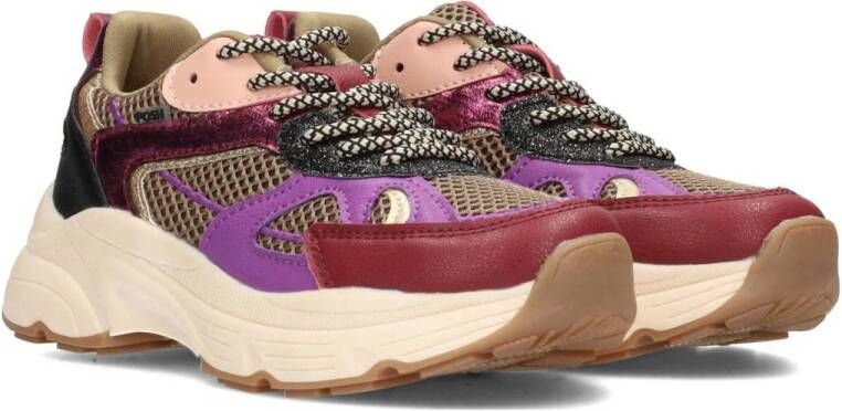 POSH by Poelman chunky sneakers paars bruin